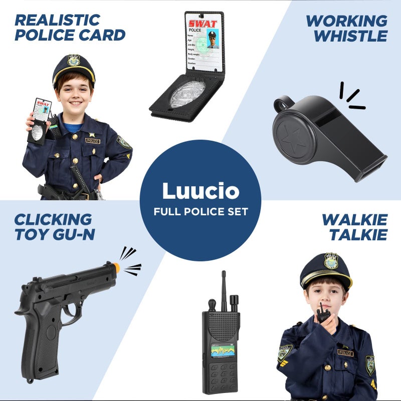 Luucio Police Officer Costume for Kids  Police Costume for Kids with Police Uniform  Halloween Costume for Kids  Dress up  Role Play Kit for Boys Girls - Image 4